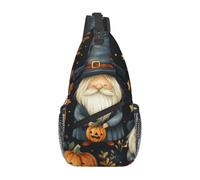 Bedbliss Sling Bag Crossbody Zaino a tracolla Borse da palestra Viaggi Escursionismo Casual Daypack, Gnomi di Halloween 7, Taglia unica