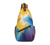 Bedbliss Sling Bag Crossbody Zaino a tracolla Borse da palestra Viaggi Escursionismo Casual Daypack, Colorato Tie Dye 3, 19x9x39cm