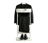 BEDCKCC Servo Muto da Camera con Vaschetta Portaoggetti e Cassetti, Indossatore da Camera con Portapantaloni e Portacravatte, per Camere da Letto, Soggiorni, Ingressi (Bianco)