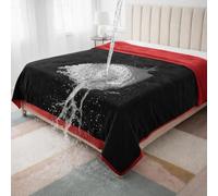 Bedding Aid Coperta impermeabile per letto intimità, in flanella, impermeabile, per adulti, coperta per piacere (102 x 152 cm, rosso e nero)