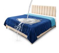 Bedding Aid Copriletto Impermeabile, Coperta per Cani, Coperta Impermeabile Letto (Blu scuro/Verde scuro, 203x229cm)