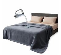 Bedding Aid Copriletto Impermeabile, Coperta per Cani, Coperta Impermeabile Letto (Grigio scuro/Grigio chiaro, 152x203cm)