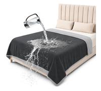 Bedding Aid Copriletto Impermeabile, Coperta per Cani, Coperta Impermeabile Letto (Grigio scuro/Grigio chiaro, 152x203cm)