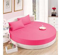 Bedding Attire Set di 6 lenzuola rotonde in cotone egiziano 600 TC (diametro 233 cm, colore rosa caldo)