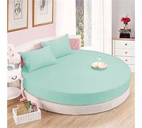 Bedding Attire Set di 6 lenzuola rotonde in cotone egiziano 600 TC (diametro 243 cm, colore acqua)