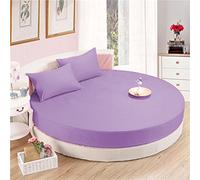 Bedding Attire Set di lenzuola rotonde in cotone egiziano 600 TC (diametro 223 cm, color lavanda), 4 pezzi