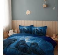 Bedding Corvo Rami Fulmine Copripiumino Set di Lenzuola in microfibra extra morbida Matrimoniale con 1 Copripiumino 200 x 200 cm e 2 federe da 50 x 80 cm, Blu
