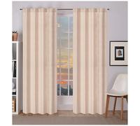 Bedding Craft Set di 2 tende in lino naturale, 100% lino, 127 x 274 cm, tende per soggiorno e camera da letto, pannelli per privacy e controllo della luce, stile elegante rustico a moderno