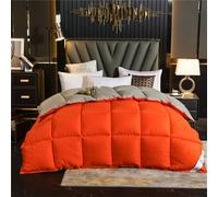 Bedding Invernale Piumone Matrimoniale, 240x220 Cm Caldissimo Piumino In Piuma,Trapunta In Microfibra Morbida E Traspirante,Anallergico E Antiacaro,Lavabile In Lavatrice (Orange,220*240 cm 3kg)