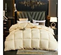 Bedding Invernale Piumone Matrimoniale, 240x220 Cm Caldissimo Piumino In Piuma,Trapunta In Microfibra Morbida E Traspirante,Anallergico E Antiacaro,Lavabile In Lavatrice (Cream,200*230 cm 3kg)