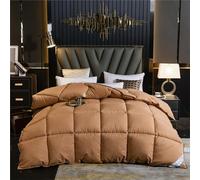 Bedding Invernale Piumone Matrimoniale, 240x220 Cm Caldissimo Piumino In Piuma,Trapunta In Microfibra Morbida E Traspirante,Anallergico E Antiacaro,Lavabile In Lavatrice (Brown,220*240 cm 5kg)