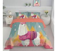 Bedding Trapunta Cammello Dei Cartoni Animati Piumino Reversibile Letto Matrimoniale Piumone Leggero Monti Triangolari Piumone Alternativo Leggero e Caldo con 1 Federe, 220x240cm, Azzurro Chiaro