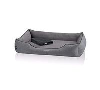 BedDog Cuccia ortopedica per cani Clara, cuscino per cani con rivestimento rimovibile, coperta come aggiunta - Gonna (grigio)