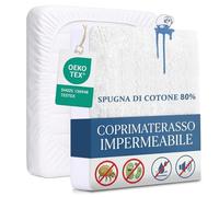 Bedecor Coprimaterasso Impermeabile 135x190 cm Matrimoniale - Top Cotone Spugna (105GSM) Traspirante, Certificato OEKO-TEX, Proteggi Materasso Anti Acari, Lavabile 60°C, Fascia Elastica 30cm