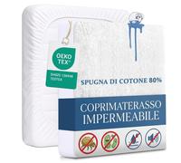 Bedecor Coprimaterasso Impermeabile Matrimoniale 160x200 cm - Top in Cotone 80%
