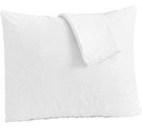 Bedecor Set 2 x Federe Copricuscini Impermeabili 60x60cm in Spugna Cotone, Traspiranti Ipoallergenici con Cerniera Laterale Bianca Copriguanciale