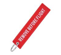 BedEuu 1 Pc All'ingrosso Aviazione Keychain Do Not Pull Danger Remove Before Flight Entrambi i lati Ricamo Chiave Dell'automobile Tag Accessori, Design 2, 13 cm