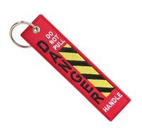 BedEuu 1 Pc All'ingrosso Aviazione Keychain Do Not Pull Danger Remove Before Flight Entrambi i lati Ricamo Chiave Dell'automobile Tag Accessori, Modello 15, 13 cm