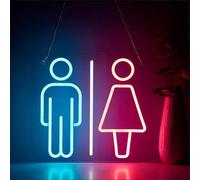 BedEuu Insegna al neon da parete dimmerabile - Luce for bagno/WC for bar, pub, hotel, ufficio, centro commerciale - Decorazione for il bagno, regalo artistico LED estetico