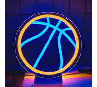 BedEuu Insegna al neon del LED di pallacanestro per la parete, decorazione della stanza fresca con la progettazione della palla, per la stanza dei giochi