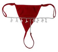 BedEuu Perizoma Sexy, Catena Sexy Personalizzata for la Vita, Perizoma Personalizzato con Nome della Lettera e Perizoma con Nome della Lettera in Cristallo(Claret)