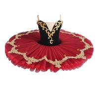 BEDEUU Vestito tutù da Balletto Professionale per Ragazze, Vestito da Balletto Rosso per Ragazze Costume da Ballo per Bambini Dancewear Gonna Ballerina del Lago dei Cigni,Rosso,160