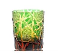 BedExu Set di bicchieri da whisky blu cobalto da 56,7-226,8 g, con design intrecciato e base pesante, bicchieri in cristallo roccia per cocktail bourbon scotch, include confezione regalo (verde)