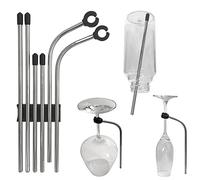 BeDiCo Set di 6 bicchieri da birra, vino e spumante, bottiglie SodaStream, ecc. Protezione dei bicchieri da ribaltamento, rottura, graffi, con supporto da parete