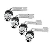 Bediffer 4Pcs Stelo della valvola del Pneumatico 90 Gradi Stelo della valvola del Pneumatico ad Angolo in Gomma in Lega di Alluminio per Pneumatici per Auto,Ruote e Accessori