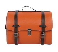 Bediffer Borsa da Coda per Moto Alla Moda da 29,5 Litri, Resistente All'acqua, a Sgancio Rapido per Motociclisti in Pelle (Arancione con striscia nera)