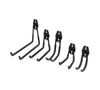 Bediffer Ganci Doppi per Deposito Garage Gancio Resistente da 40 Kg per un Efficiente Montaggio a Parete in Garage Pannelli in Legno Set da 5 Pezzi (Nero)