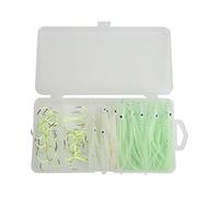 Bediffer Gonne per Calamari Esche da Pesca Durevoli Squisiti Ganci per Esche Luminose per la Pesca Notturna 20xBait 10xFish Hook (18#)