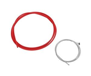 Bediffer MEROCA Set di Cavi Freno a velocità Variabile per Bici Resistente Allo Strappo per Mountain Bike Bicicletta da Strada Nucleo in Filo Zincato PVC 1 Set (di trasmissione rosso)