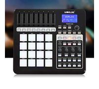 Bediffer PANDA200 Controller MIDI USB, Pad MIDI Compatto e Portatile con 16 Trigger Pad per la Produzione Musicale, Nero, 1 Unità