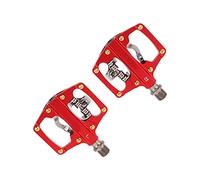 Bediffer Pedali Automatici a Doppio Lato con Tacchette Piattaforma Multiuso per e Guida Piatta Perfetto per Mountain Bike Costruzione in Alluminio 1 Paio (Rosso (in scatola))