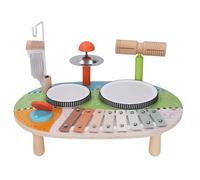 Bediffer Set di Batteria Multifunzionale per Bambini Scacciapensieri a Tono Chiaro Strumento a Percussione per L'illuminazione della Musica Antica, Puzzle Giocattolo Educativo per Bambini (Legno,