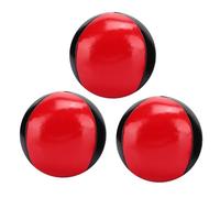 Bediffer Set di Palline da Giocoleria 3 Pezzi in Pelle PU Rossa Nera Leggera per Il Gioco del Tempo Libero dei Bambini e Prestazioni di Giocoleria Professionali