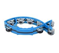 Bediffer Tamburello a Mano Campana Liscia a Forma di Pesce Tamburello a Doppia per il Ritmo Musicale dei Bambini Gioca in Materiale ABS (Blu)