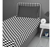 Bedlam - Beckett Stripe - Lenzuolo con angoli da 25 cm - Letto singolo in bianco e nero