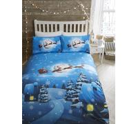 Bedlam Bedlam Santa Glow in the Dark Christmas Bed Set blu