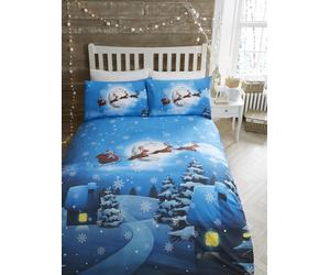Bedlam Bedlam Santa Glow in the Dark Christmas Bed Set blu
