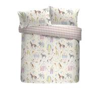 Bedlam Circus Time, set copripiumino in 100% poliestere, misura singola 140 x 200 cm, multicolore, stampa ad acquerello, reversibile, con motivo arlecchino