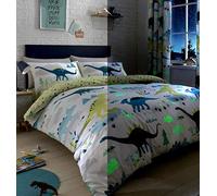 Bedlam Dino-Glow in The Dark - Set copripiumino singolo, multicolore