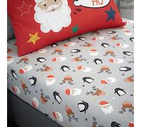Bedlam - Ho Ho Ho - Lenzuolo con angoli da 25 cm - Letto singolo in rosso
