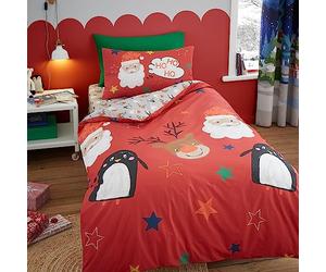 Bedlam - Ho Ho Ho - Set copripiumino reversibile - letto singolo in rosso