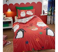 Bedlam - Ho Ho Ho - Set copripiumino reversibile - matrimoniale in rosso