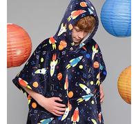 Bedlam Poncho in Pile Sherpa, Poliestere, Blu, 75 x 92.5cm