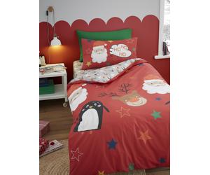 Bedlam Set copripiumino di Natale reversibile Bedlam Ho Ho Ho rosso