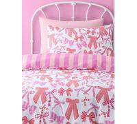 Bedlam Set copripiumino reversibile Bedlam Farfallino e a righe di facile manutenzione rosa