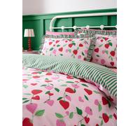 Bedlam Set copripiumino reversibile Bedlam Fun con fragole, facile da lavare. rosa